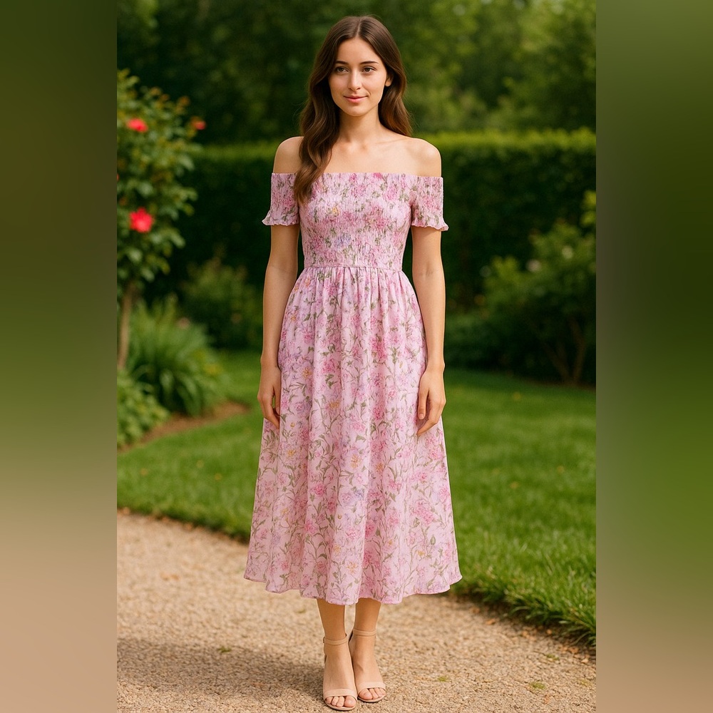 NWT Sam Edelman Floral Off-Shoulder Dress Size 8